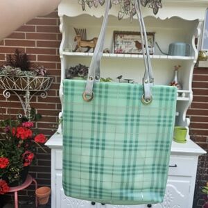 Plaid Green Tote Bag 100% Pvc